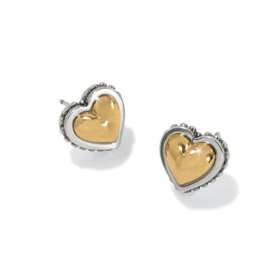 Brighton - Pretty Touch Petite Two Tone Heart Post Earrings