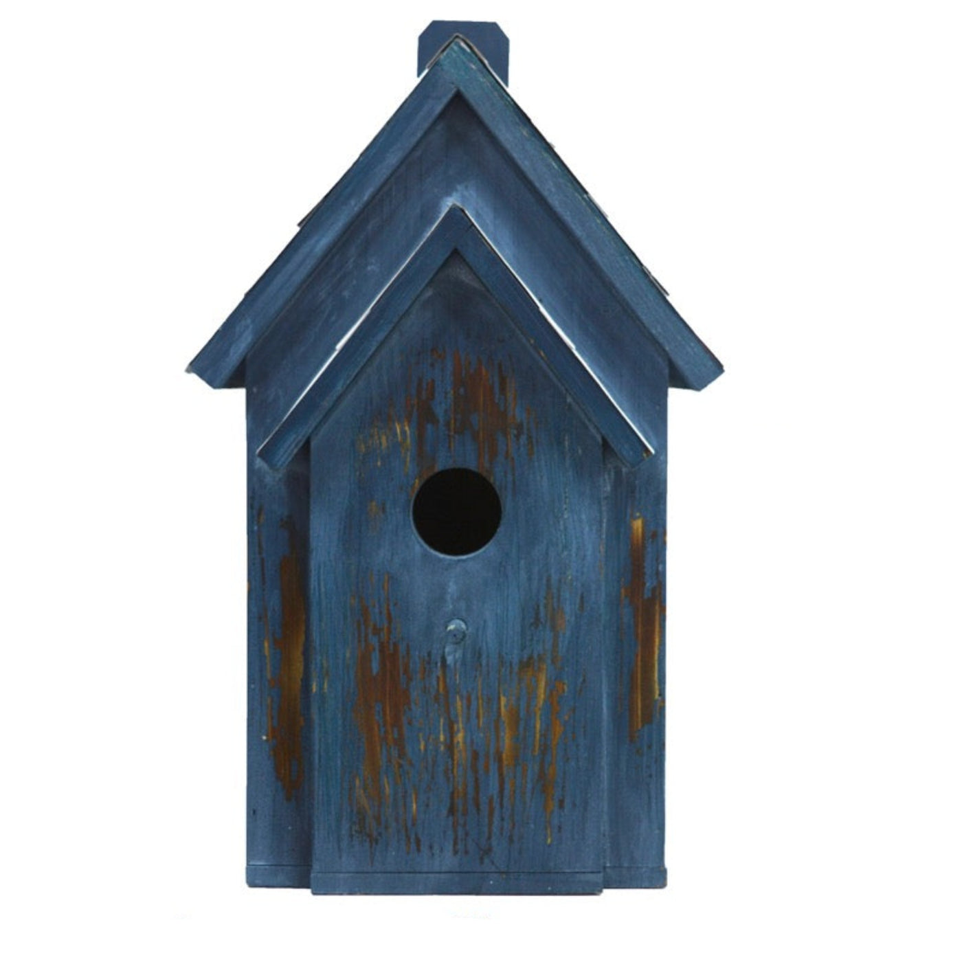 Blue Wood Rustic Bird House