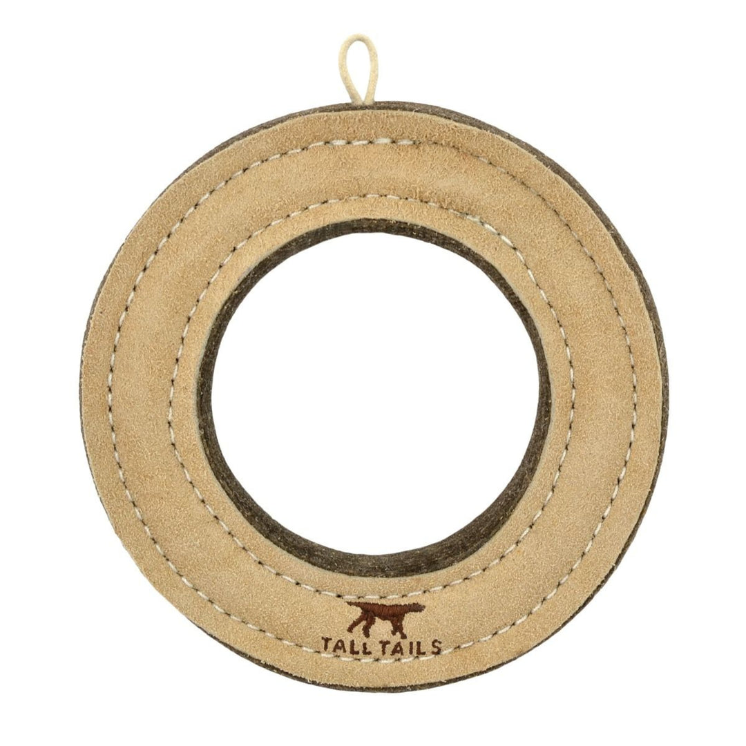 Leather Wool Ring Dog Toy