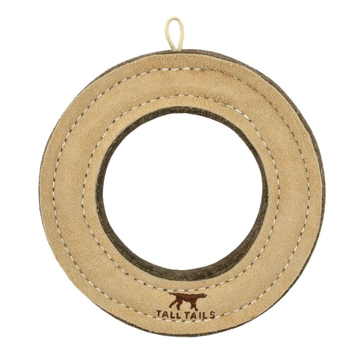 Leather Wool Ring Dog Toy