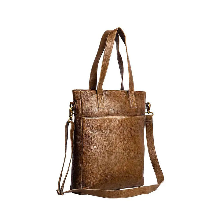 Myra Open Plain Leather Bag