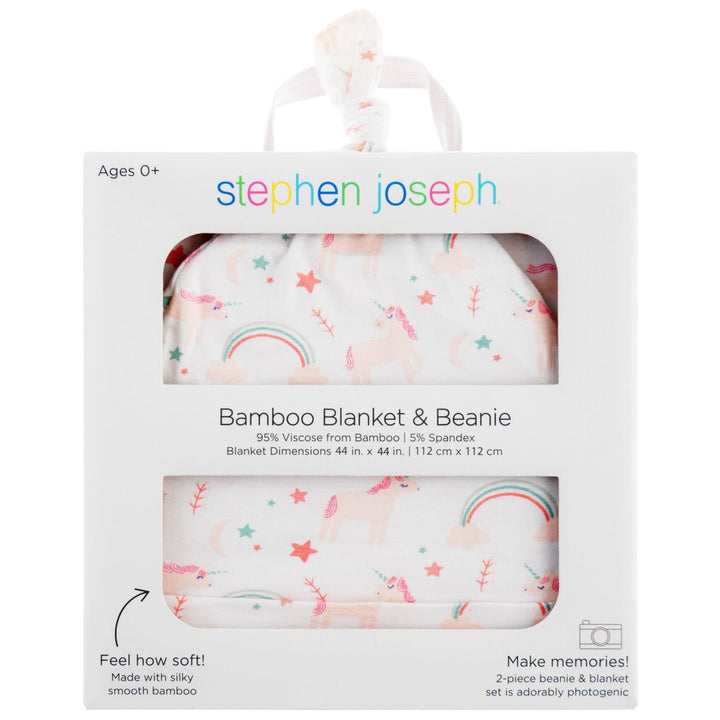 Unicorn Bamboo Blanket & Beanie Set
