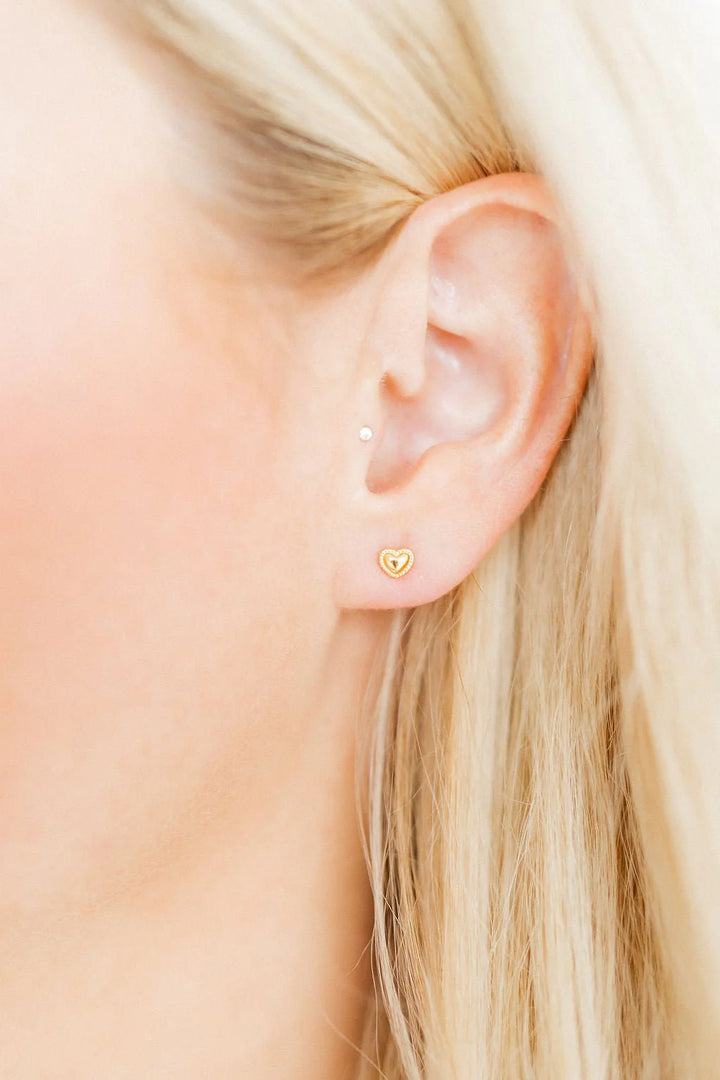 Violet Heart Studs