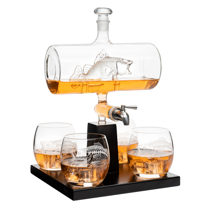 Bass Fish Decanter Set