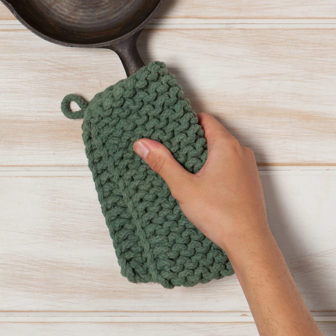 Jade Green Crochet Potholder