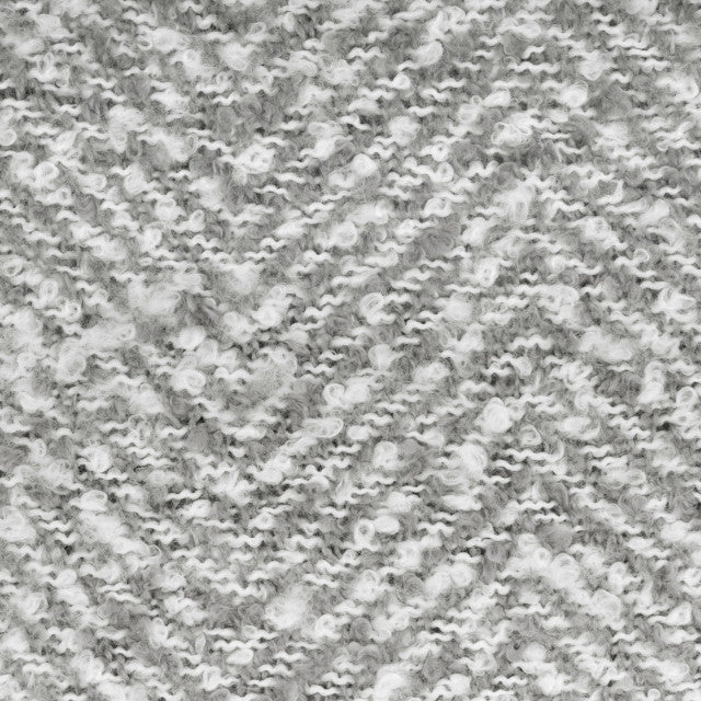 Gray Herringbone Fringed Blanket