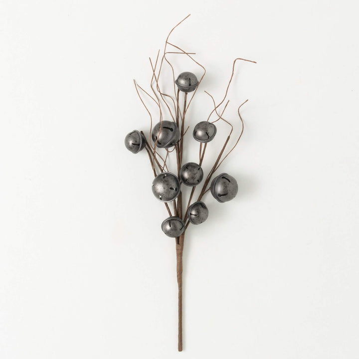 Gray Jingle Bell & Twig Pick