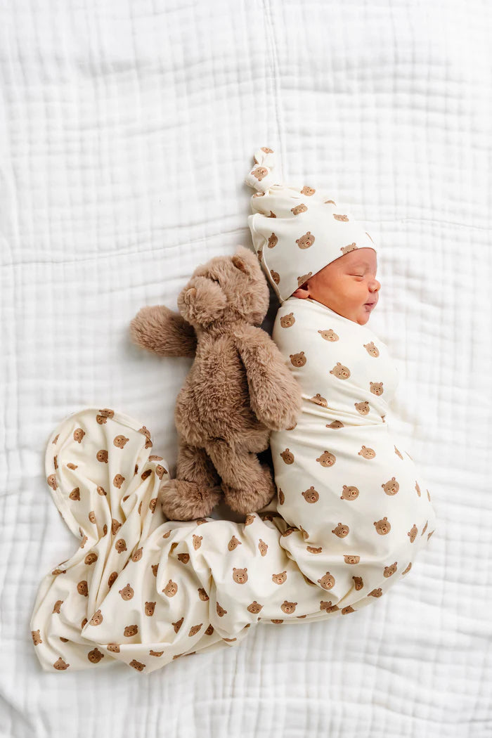 Teddy Bear Swaddle Blanket