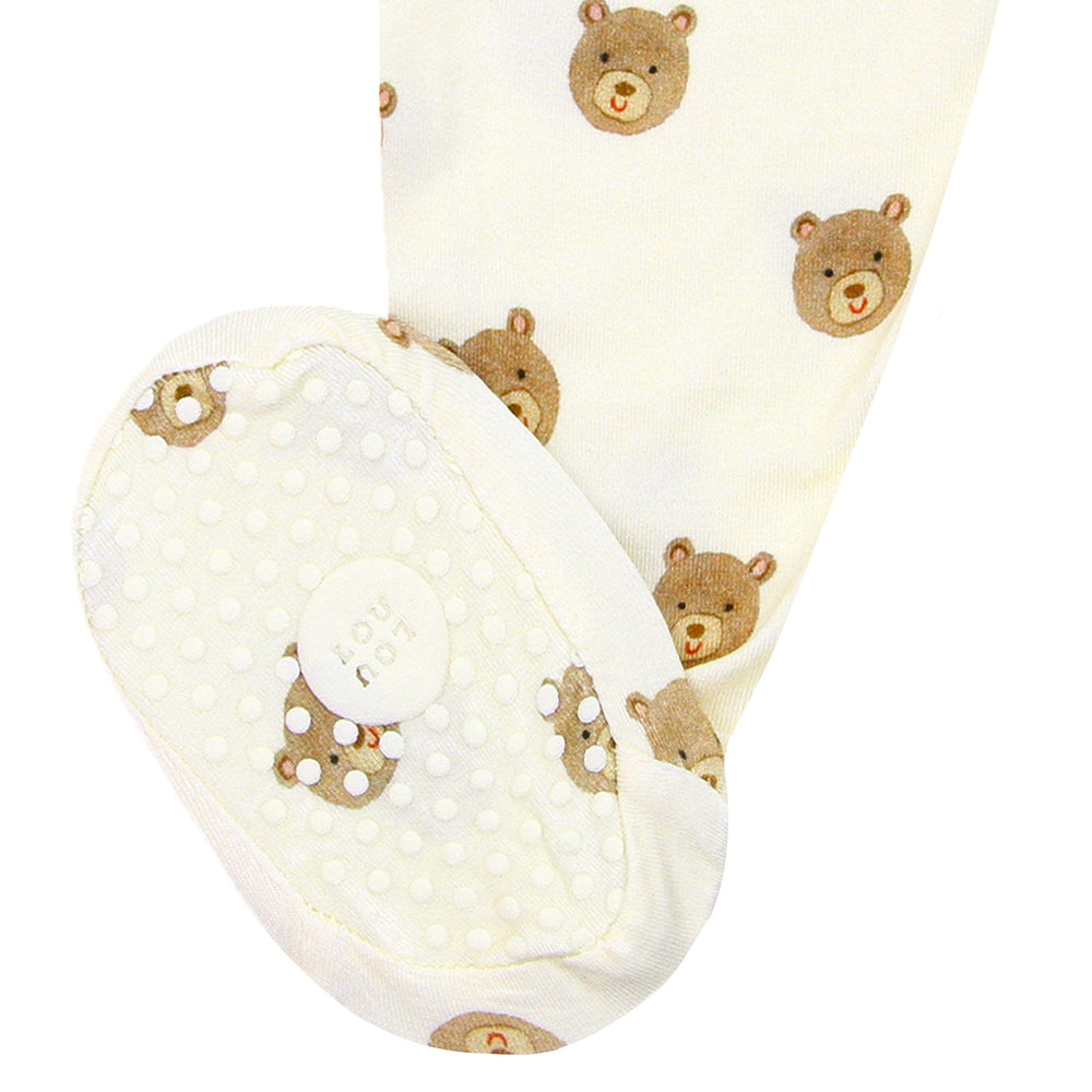 Teddy Bear Zipper Footed Romper