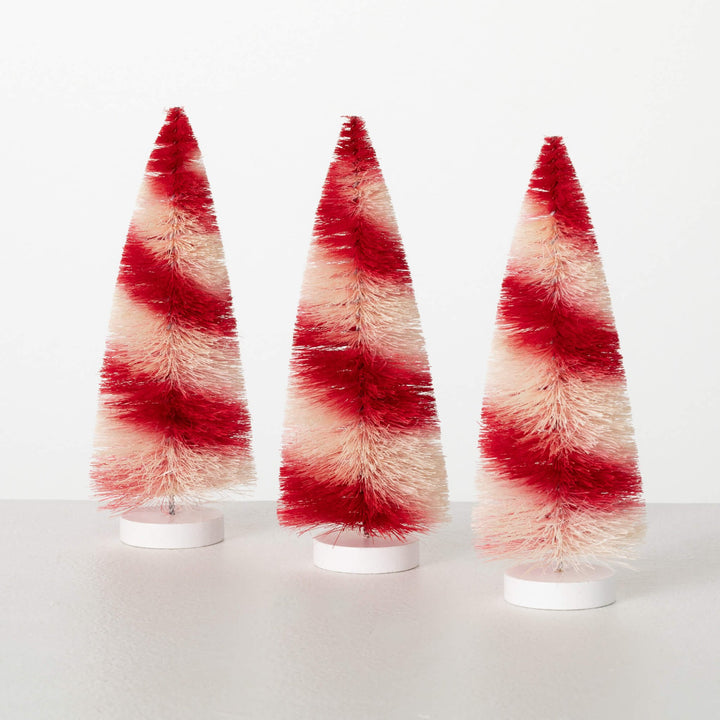 Candy Cane Striped Bottle Brush Tree