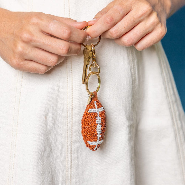 Beaded Football Bag Charm
