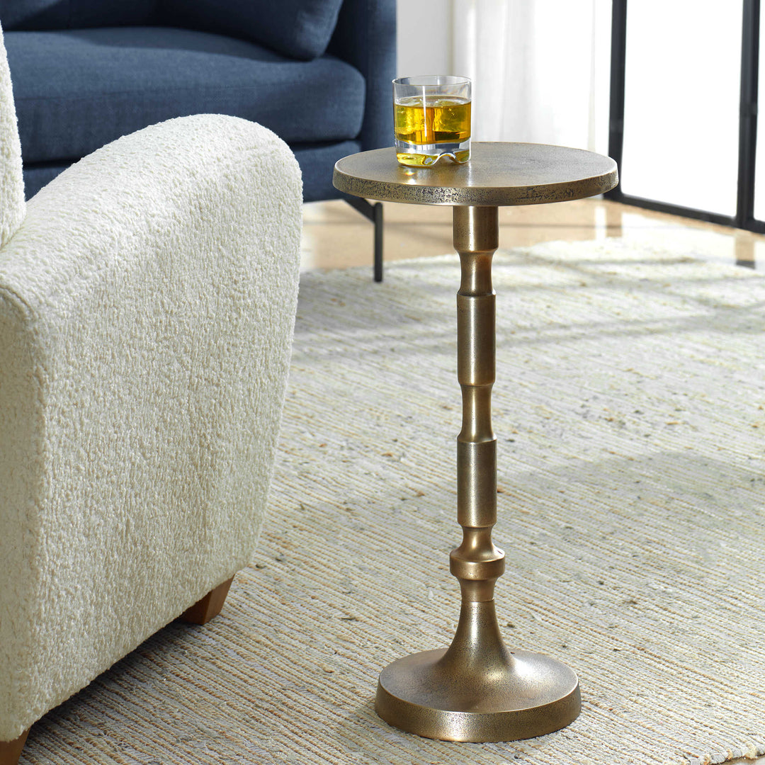 Antique Brass Finished Accent Table - Local Pickup