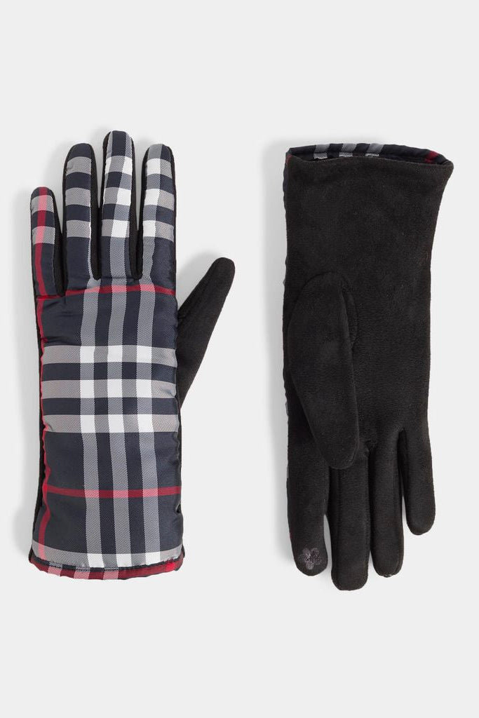 Plaid Touchscreen Gloves
