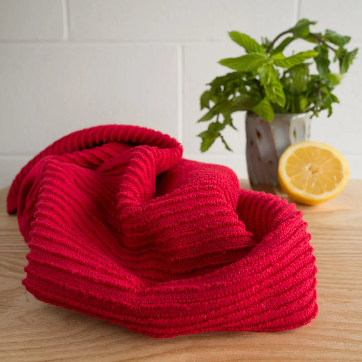 Red Ripple Dishtowel