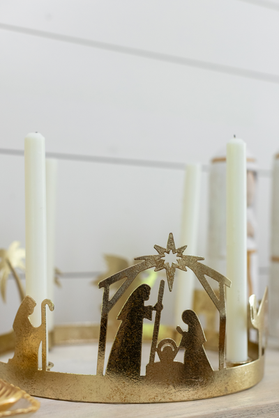 Gold Nativity Advent Wreath