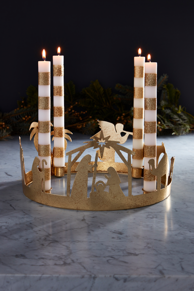 Gold Nativity Advent Wreath