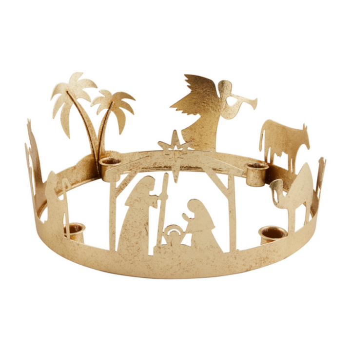 Gold Nativity Advent Wreath