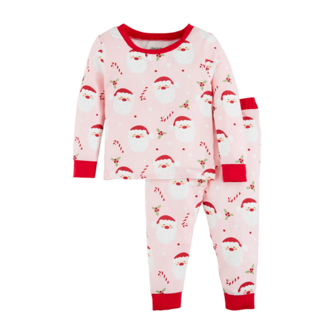 Pink Santa Glow In The Dark Pajama Set