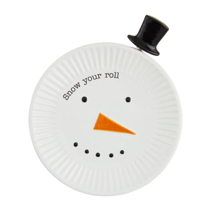 Snow Your Roll Snowman Cheese Plate & Knife Set