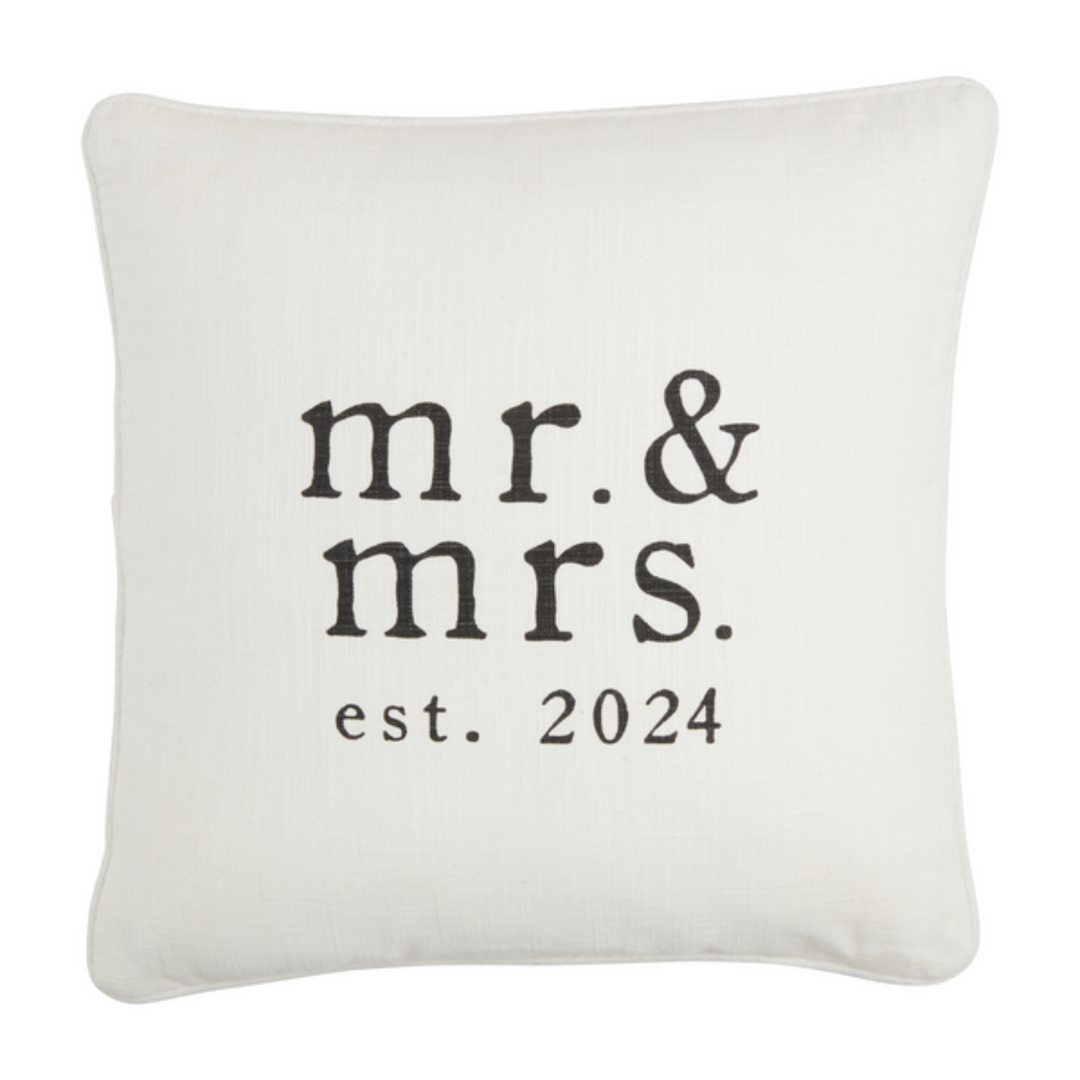 Mr. & Mrs. Est. 2024 Square Pillow