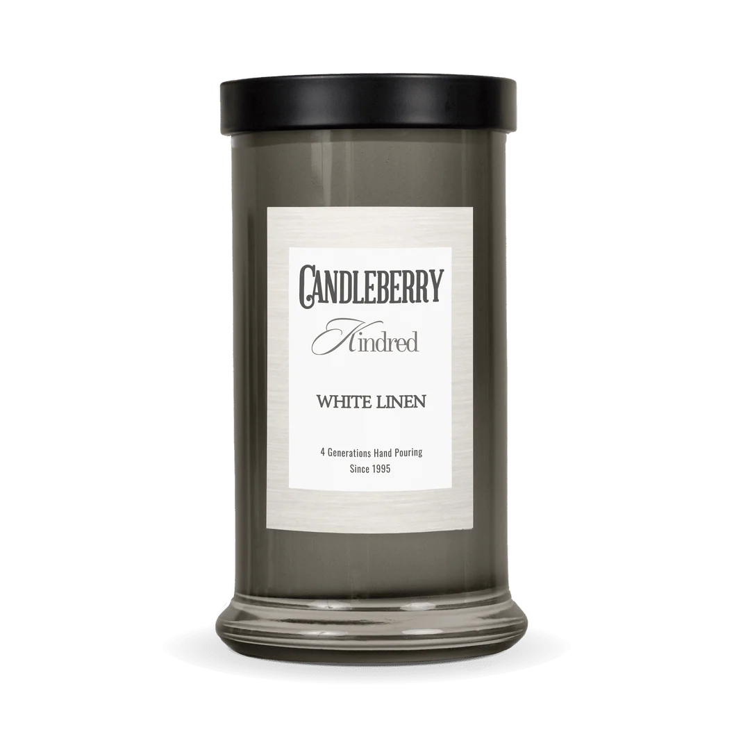 Candleberry Kindred White Linen Large Jar Candle