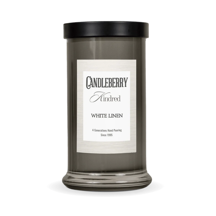 Candleberry Kindred White Linen Large Jar Candle
