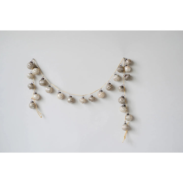 Neutral Mercury Glass Ornament Garland