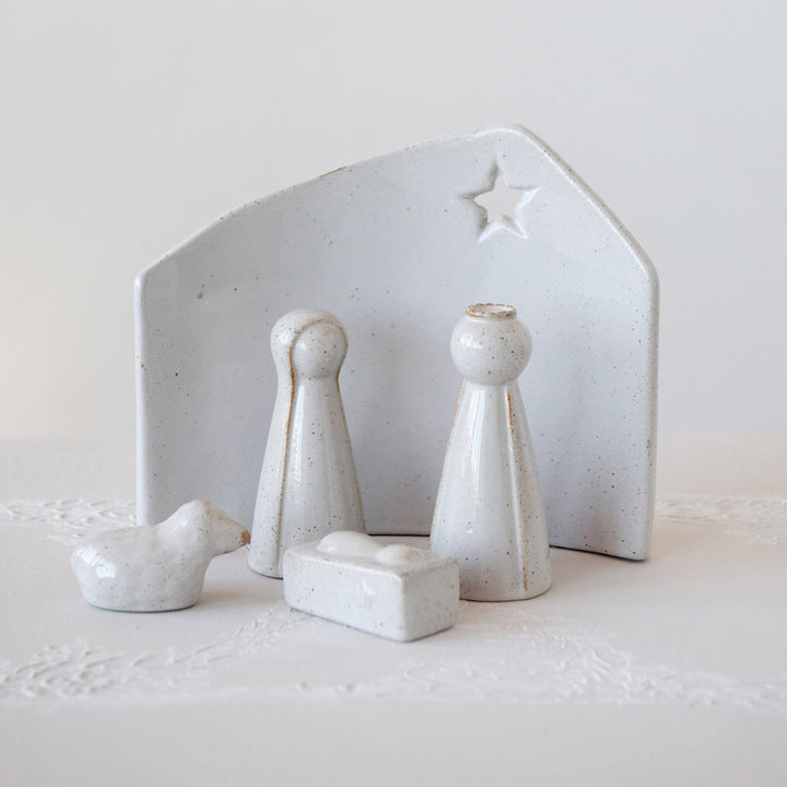 Minimalistic Stoneware Nativity Set