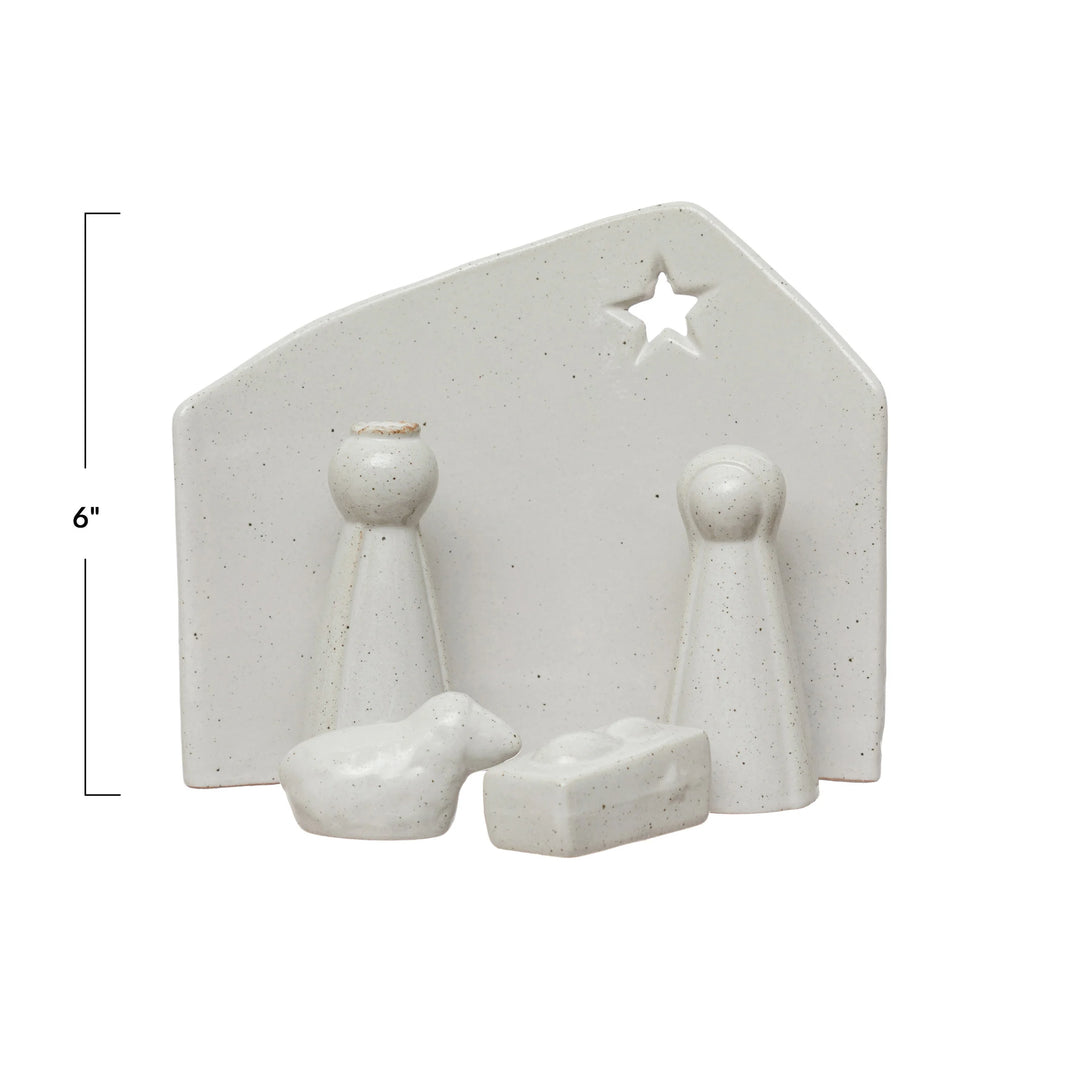 Minimalistic Stoneware Nativity Set