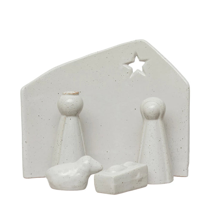 Minimalistic Stoneware Nativity Set