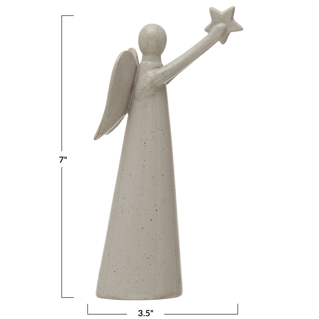 Stoneware Angel With Star