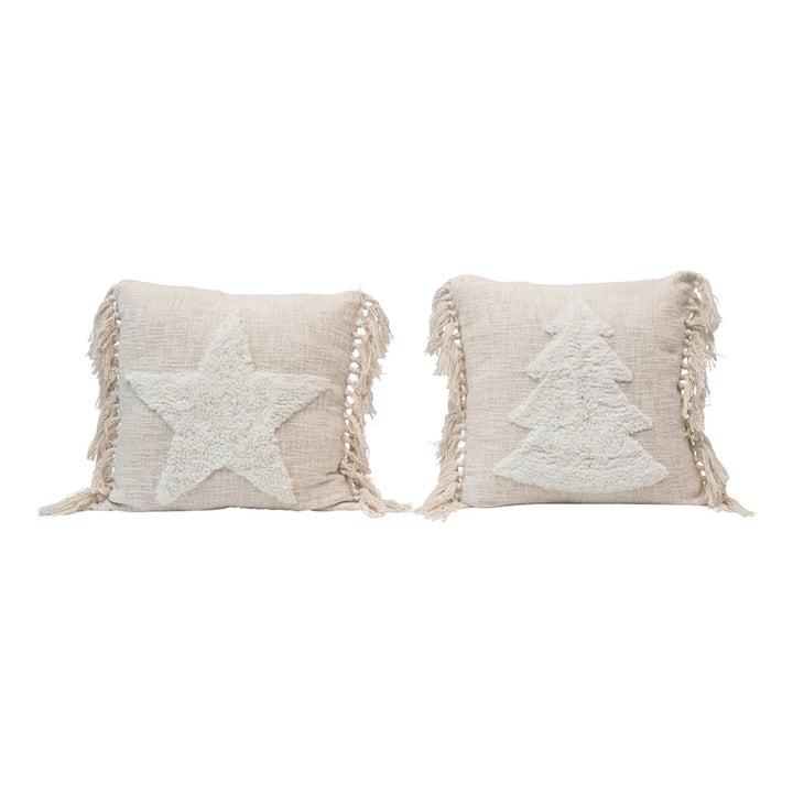 Tufted Holiday Tassel Pillow