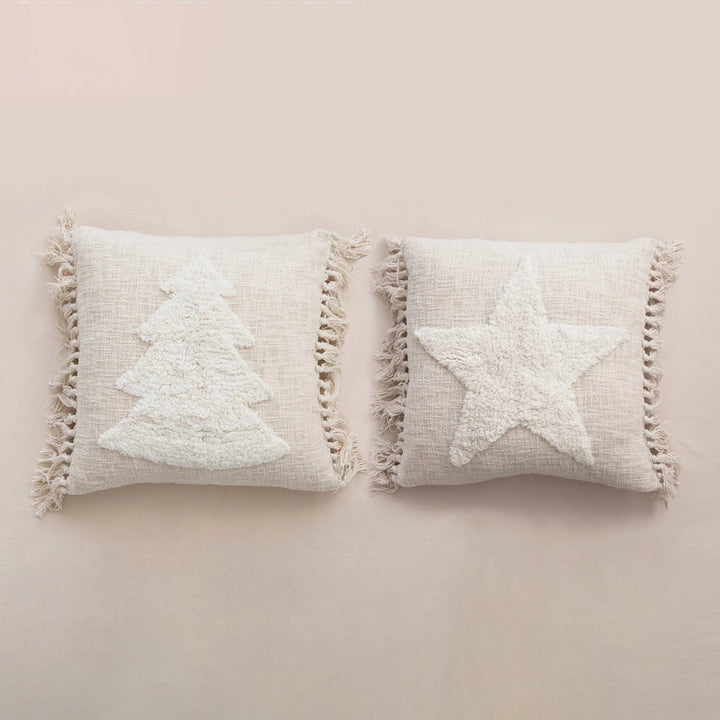 Tufted Holiday Tassel Pillow