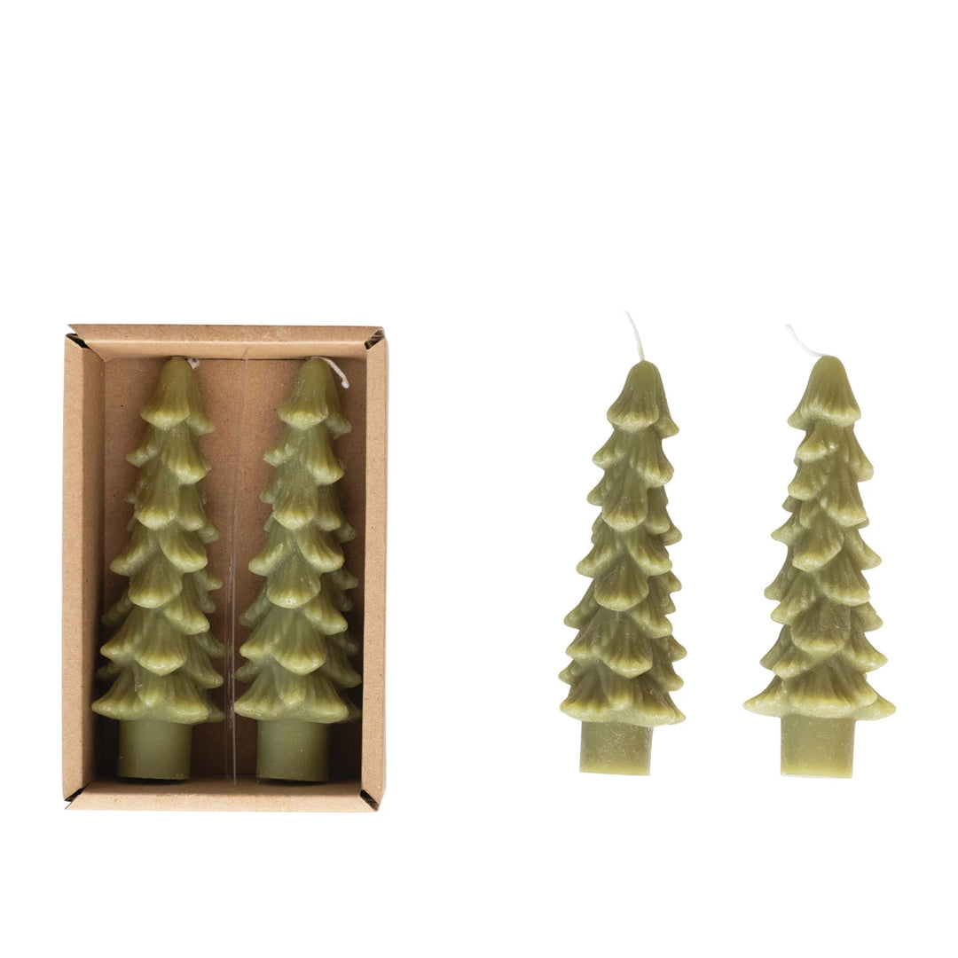 Pine Tree Taper Candle Set