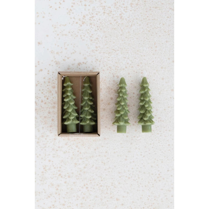 Pine Tree Taper Candle Set