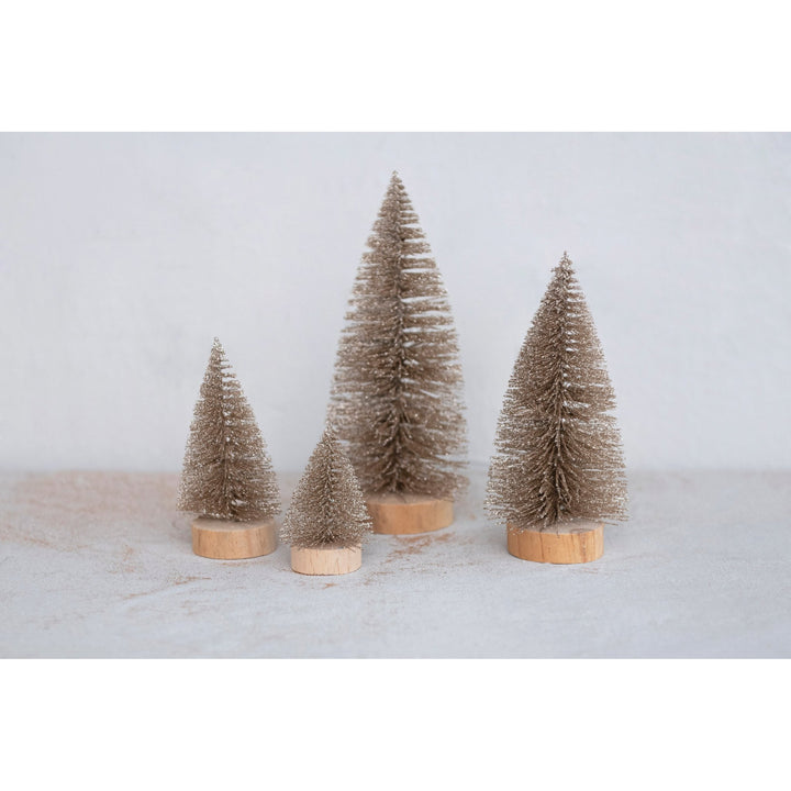 Taupe Glitter Bottle Brush Tree