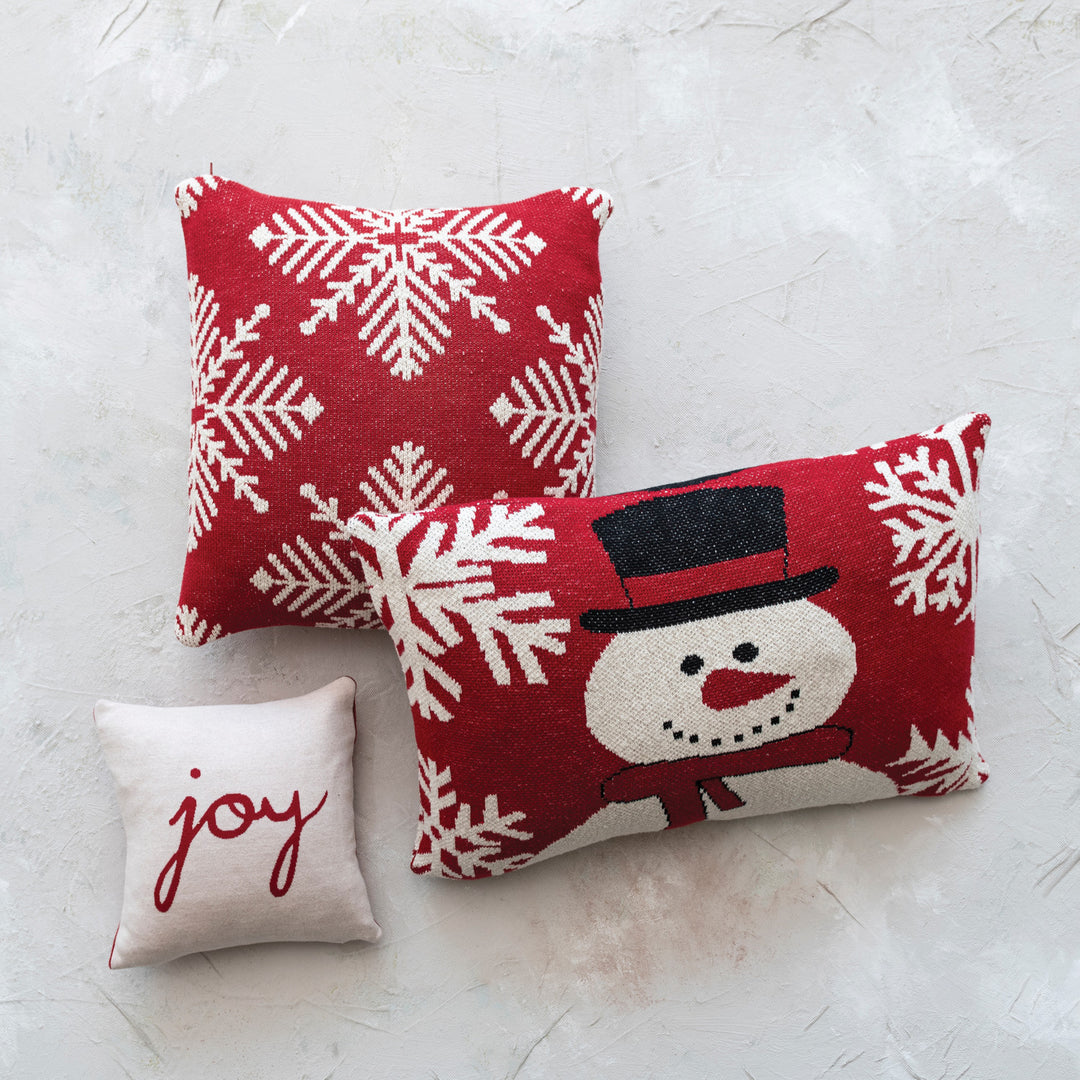 Chenille Pillow With Snowman