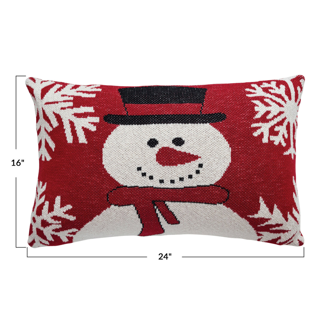 Chenille Pillow With Snowman