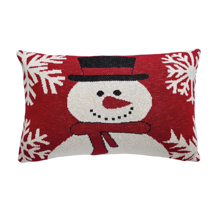 Chenille Pillow With Snowman