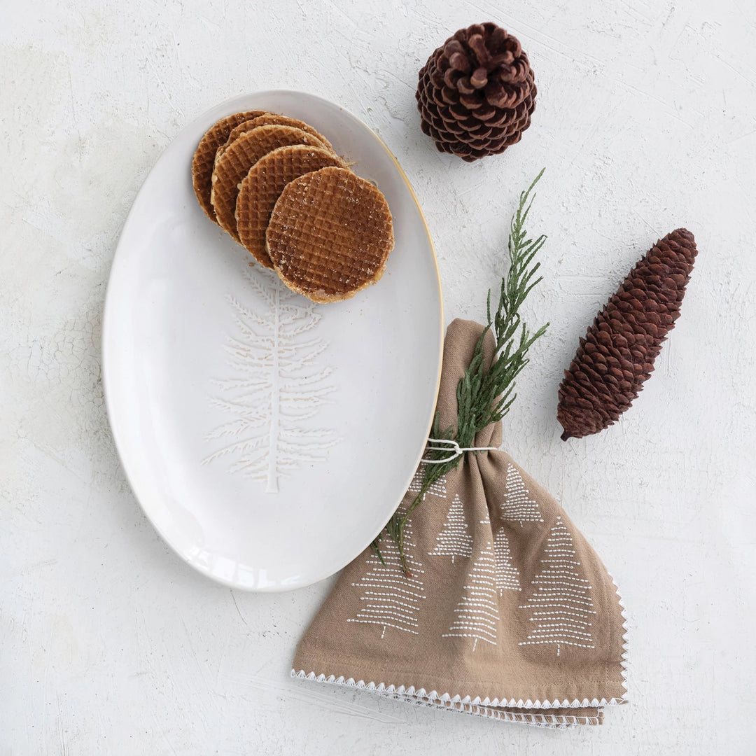 Neutral Pine Tree Platter