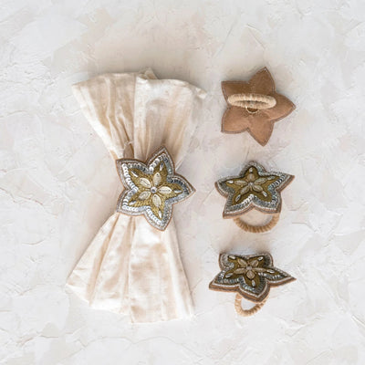 Embroidery Beaded Star Napkin Ring