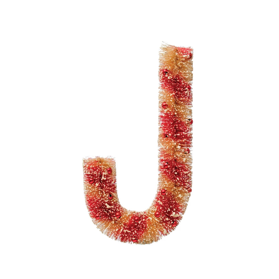 Frosted Sisal Bottle Brush Candy Cane