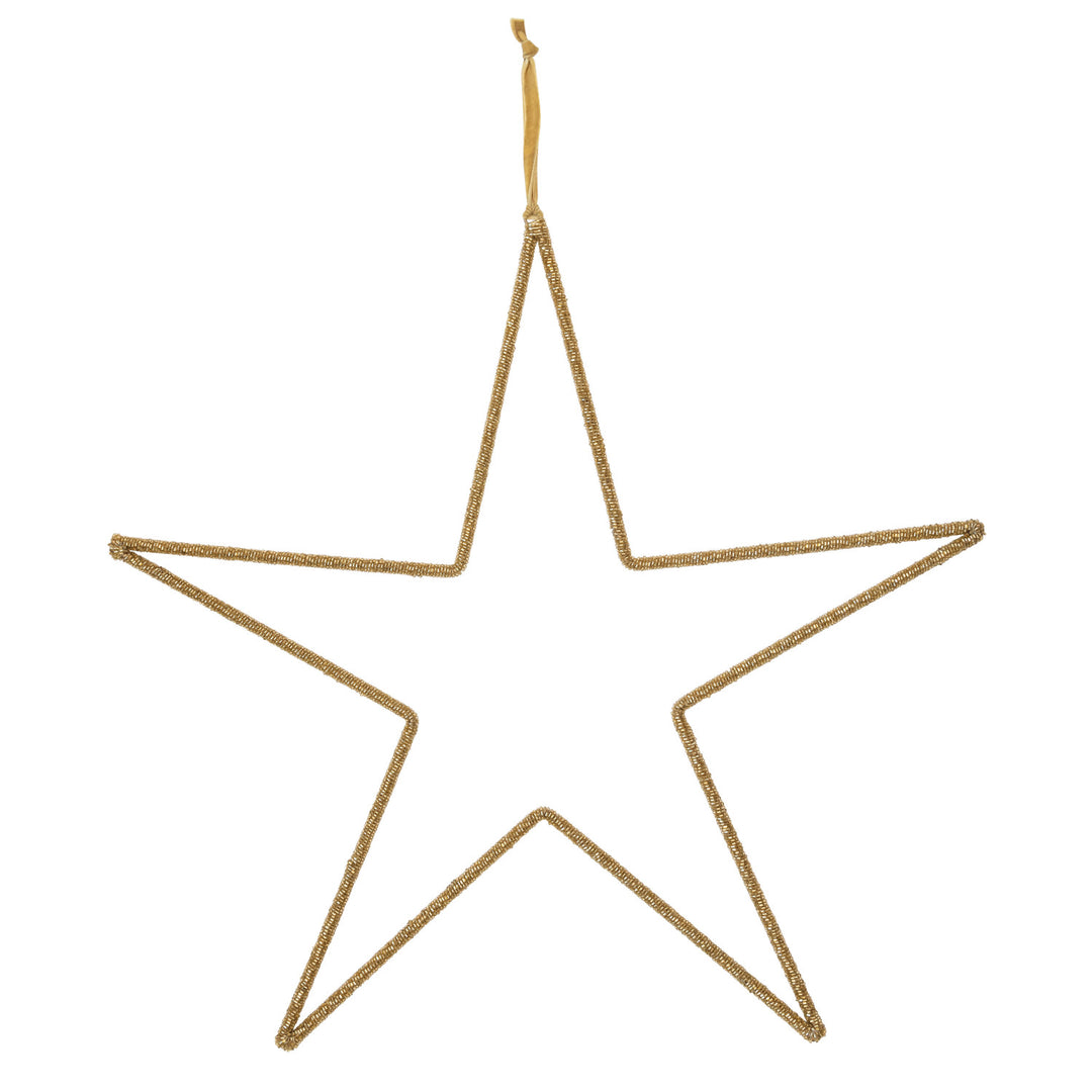 Gold Beaded Hanging Star
