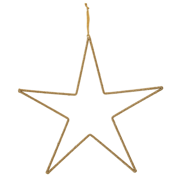Gold Beaded Hanging Star