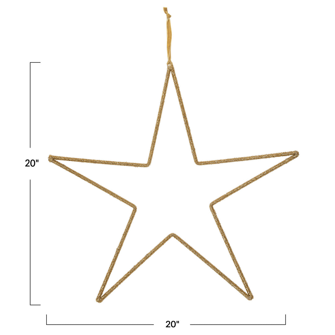 Gold Beaded Hanging Star