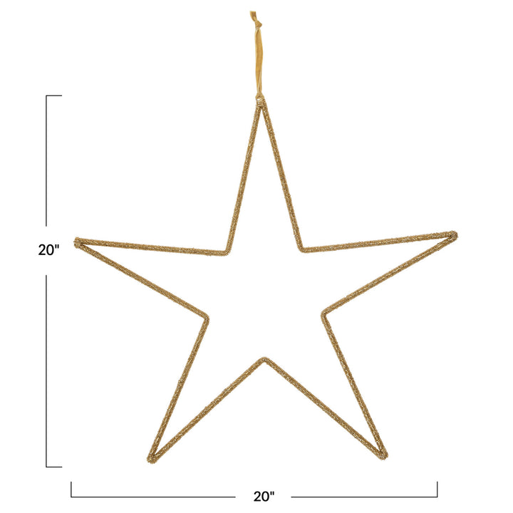 Gold Beaded Hanging Star