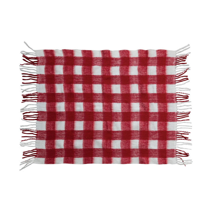 Holiday Red & White Plaid Throw