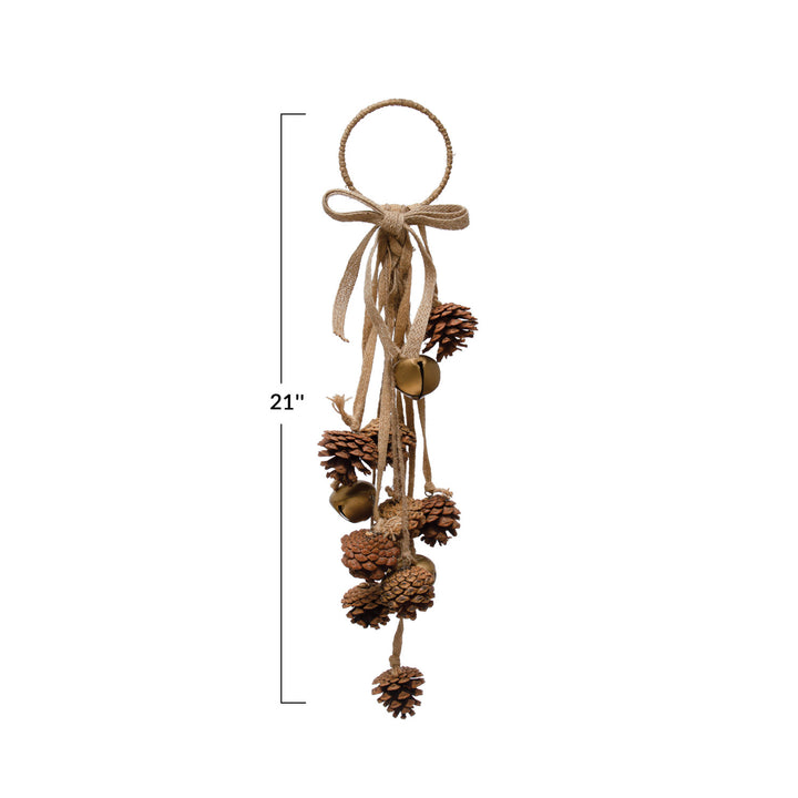 Pinecone & Gold Bell Door Hanger