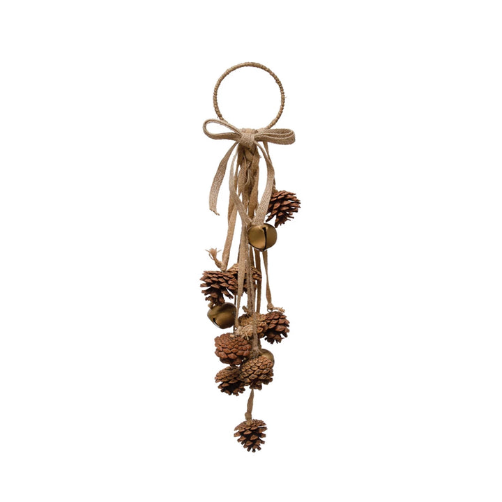 Pinecone & Gold Bell Door Hanger