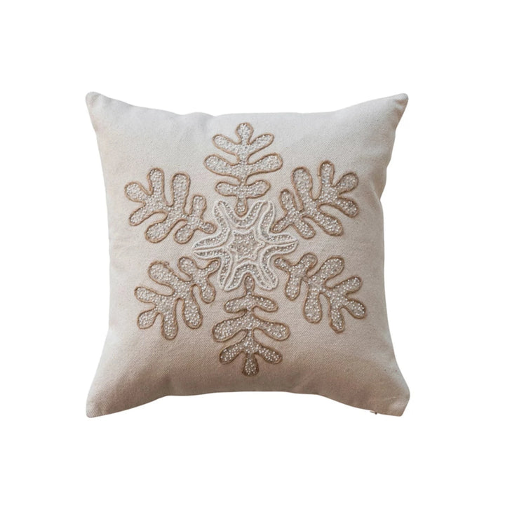 Bead Sprinkle Snowflake Pillow